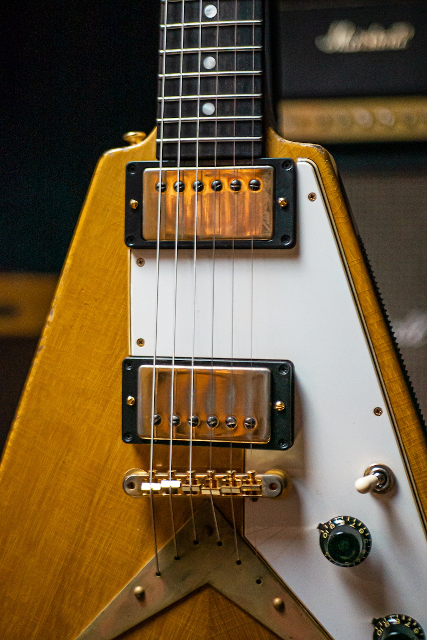 Gibson Custom Shop 58 Korina Flying V Brazilian Rosewood Fingerboard Murphy Lab Light Aged GH Electric Guitar - Natural 81034