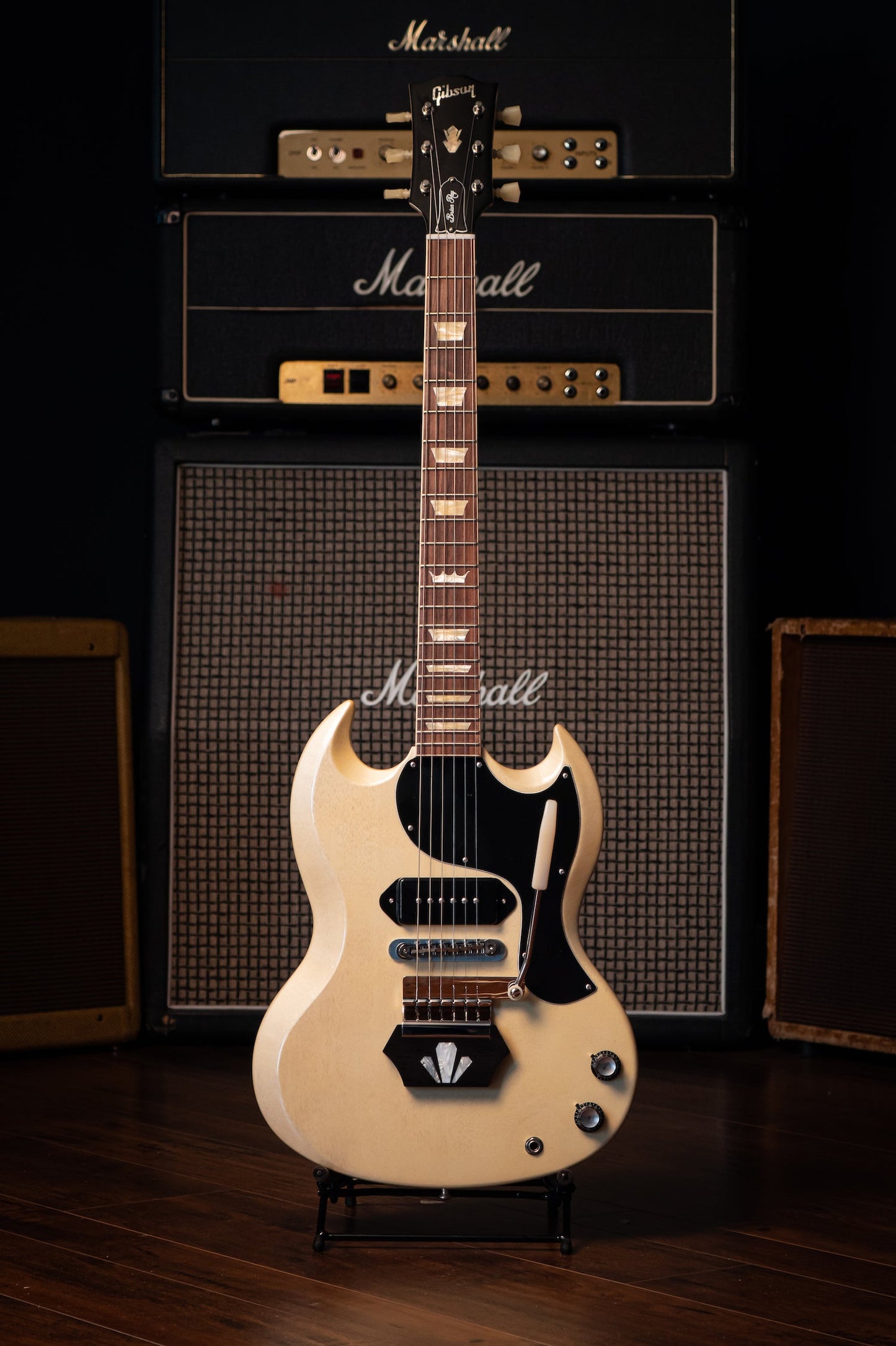 Gibson Custom Shop Brian Ray '62 SG Junior Electric Guitar - White Fox Gloss