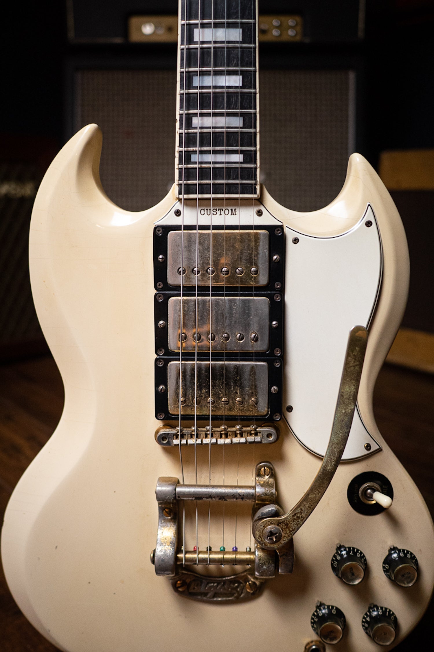 1965 Gibson SG Custom W/ Bigsby Electric Guitar - White