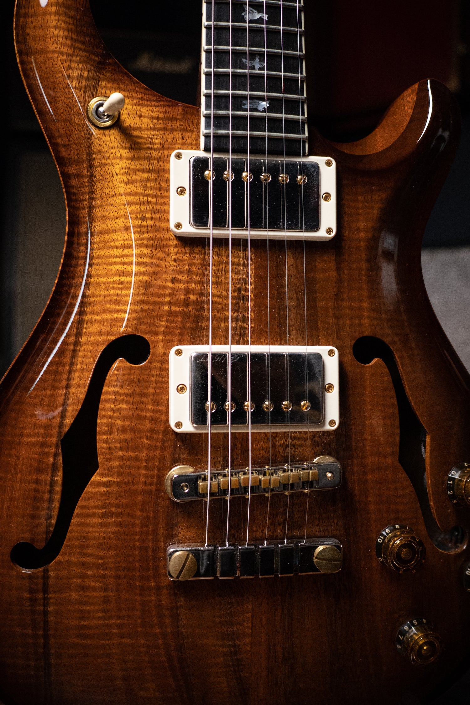 2019 Paul Reed Smith Private Stock Hollow Body II 594 #7690 Electric Guitar - Natural W Light Smoke Burst