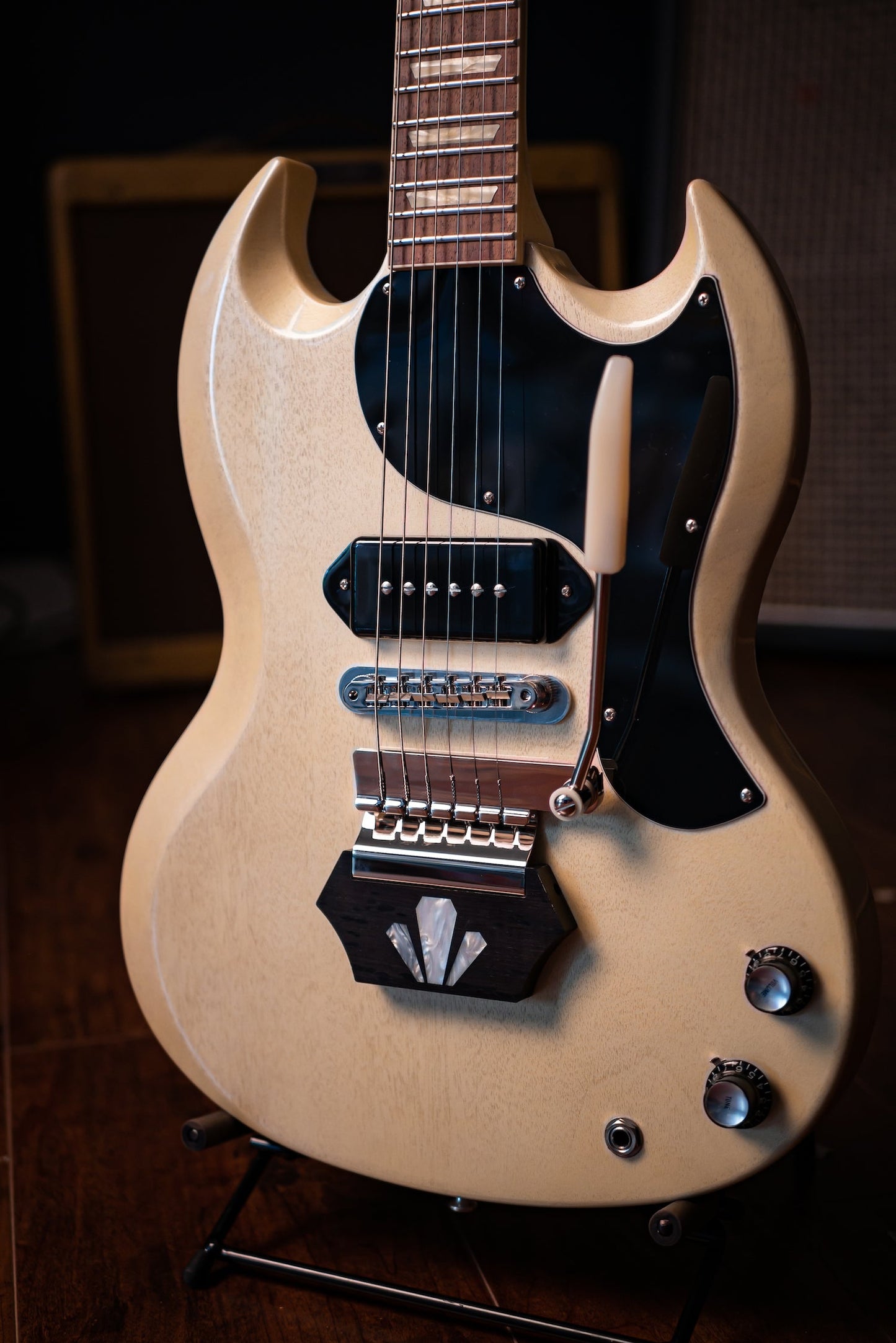 Gibson Custom Shop Brian Ray '62 SG Junior Electric Guitar - White Fox Gloss