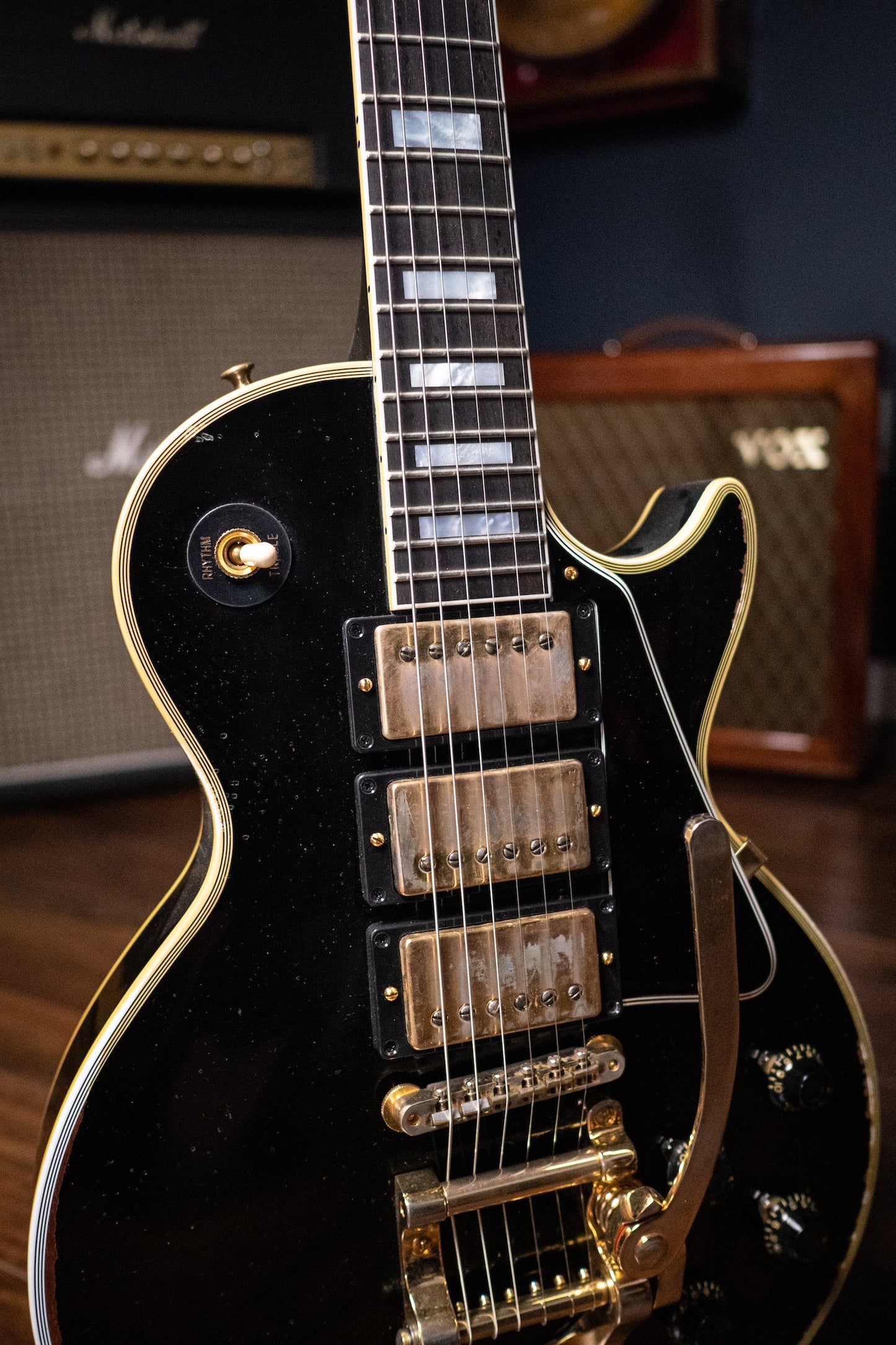 Gibson Custom Shop Murphy Lab 1957 Les Paul Custom 3 Pickup Ultra Heavy Aged - Ebony