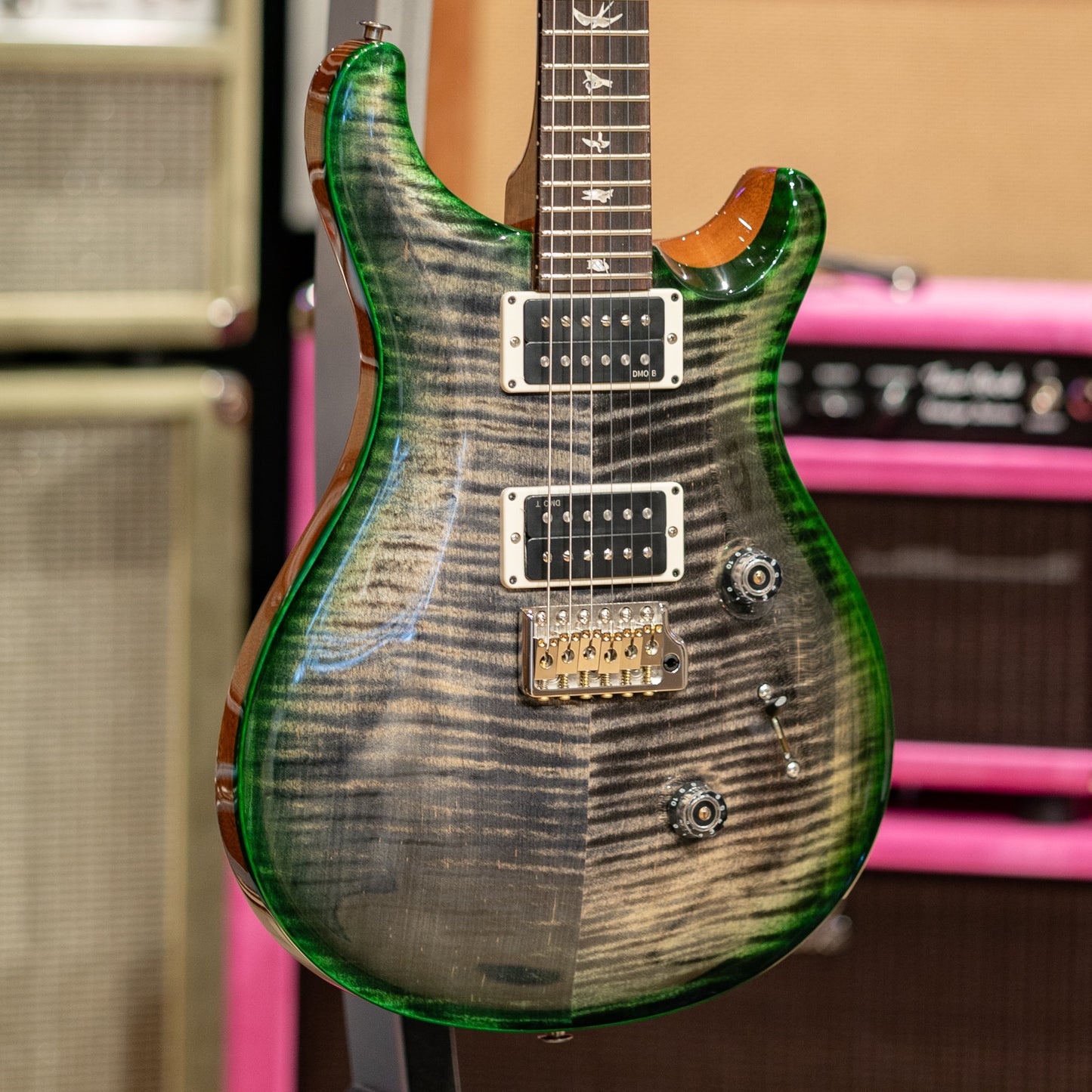 PRS Custom 24 - Charcoal Emerald Green Burst