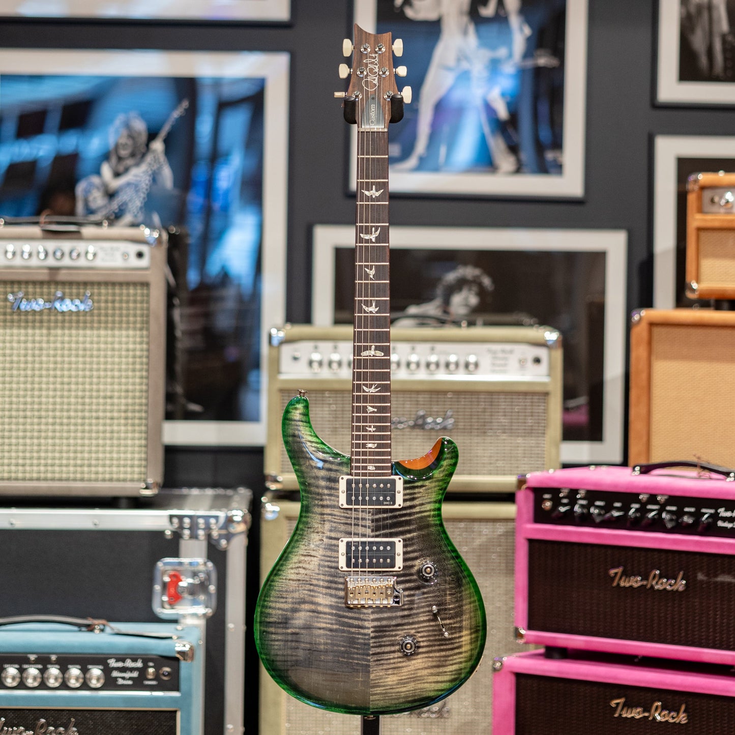 PRS Custom 24 - Charcoal Emerald Green Burst
