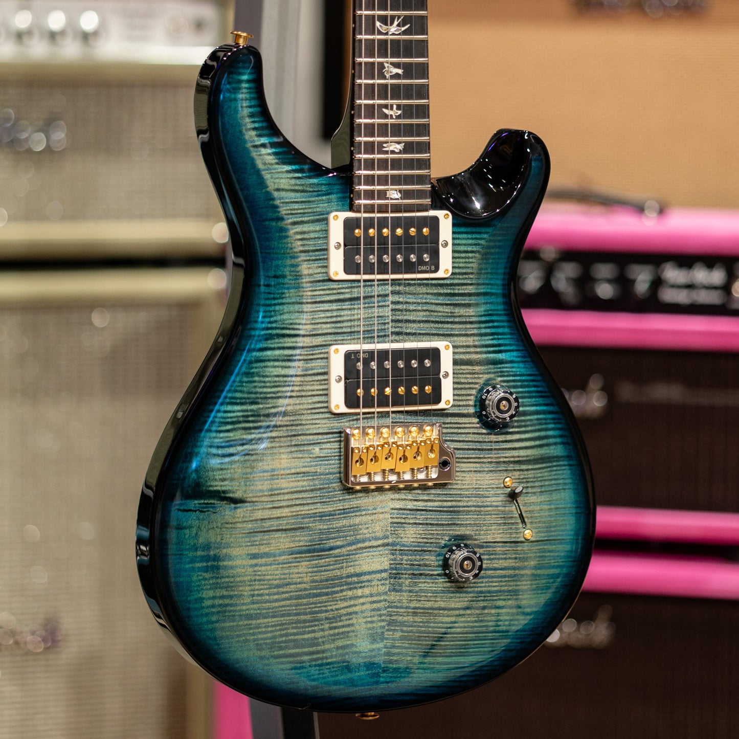 PRS Custom 24 10-Top - "Sprayer's Choice" Teal Mist Smokeburst