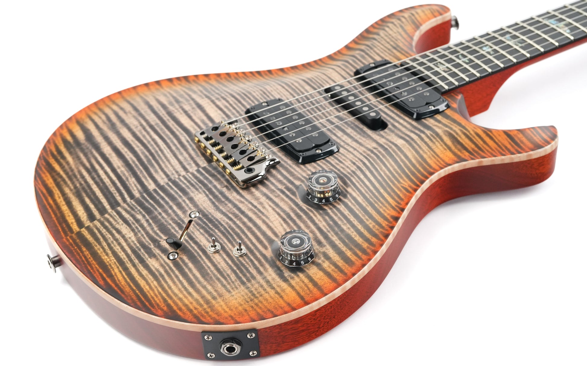 PRS Modern Eagle V Wood Library Satin Ten Top Burnt Maple Leaf 2024