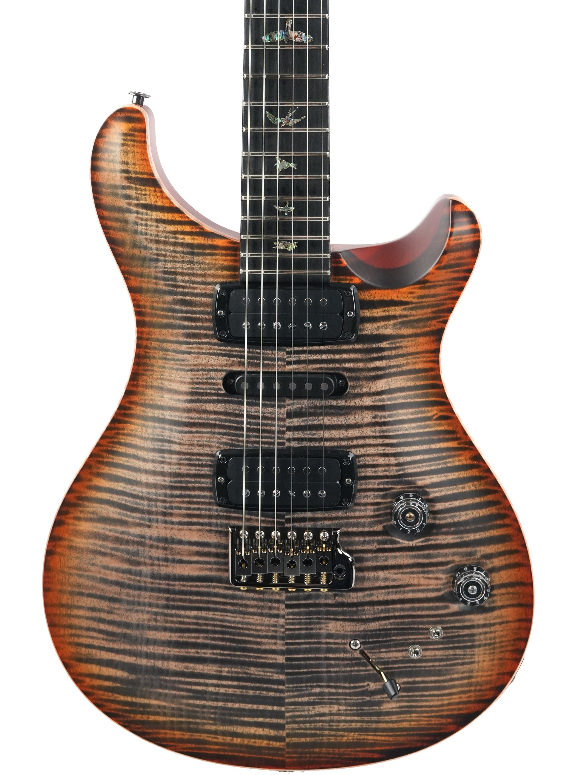 PRS Modern Eagle V Wood Library Satin Ten Top Burnt Maple Leaf 2024