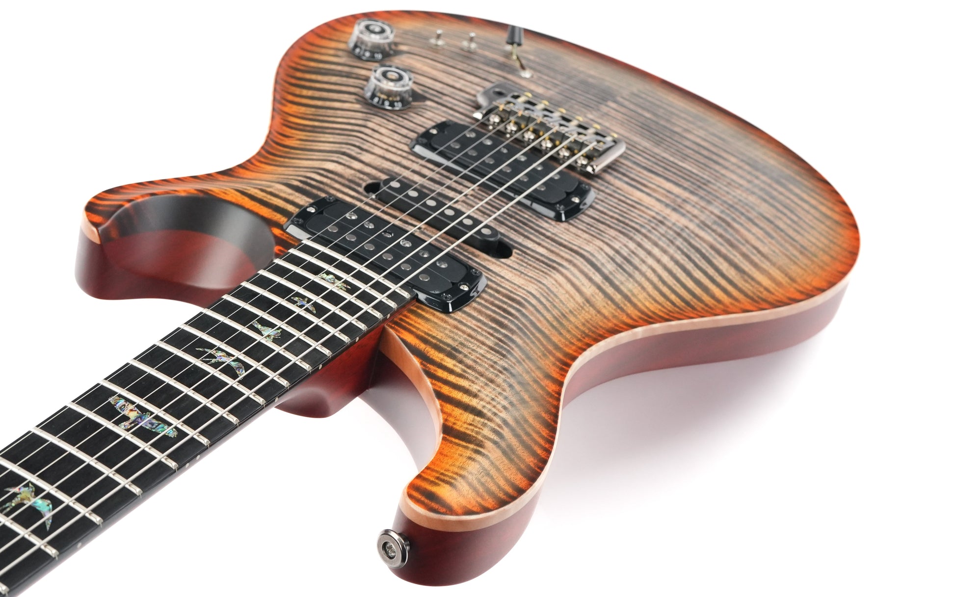 PRS Modern Eagle V Wood Library Satin Ten Top Burnt Maple Leaf 2024