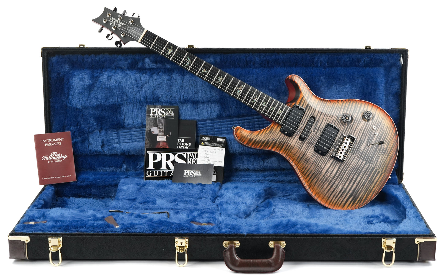 PRS Modern Eagle V Wood Library Satin Ten Top Burnt Maple Leaf 2024