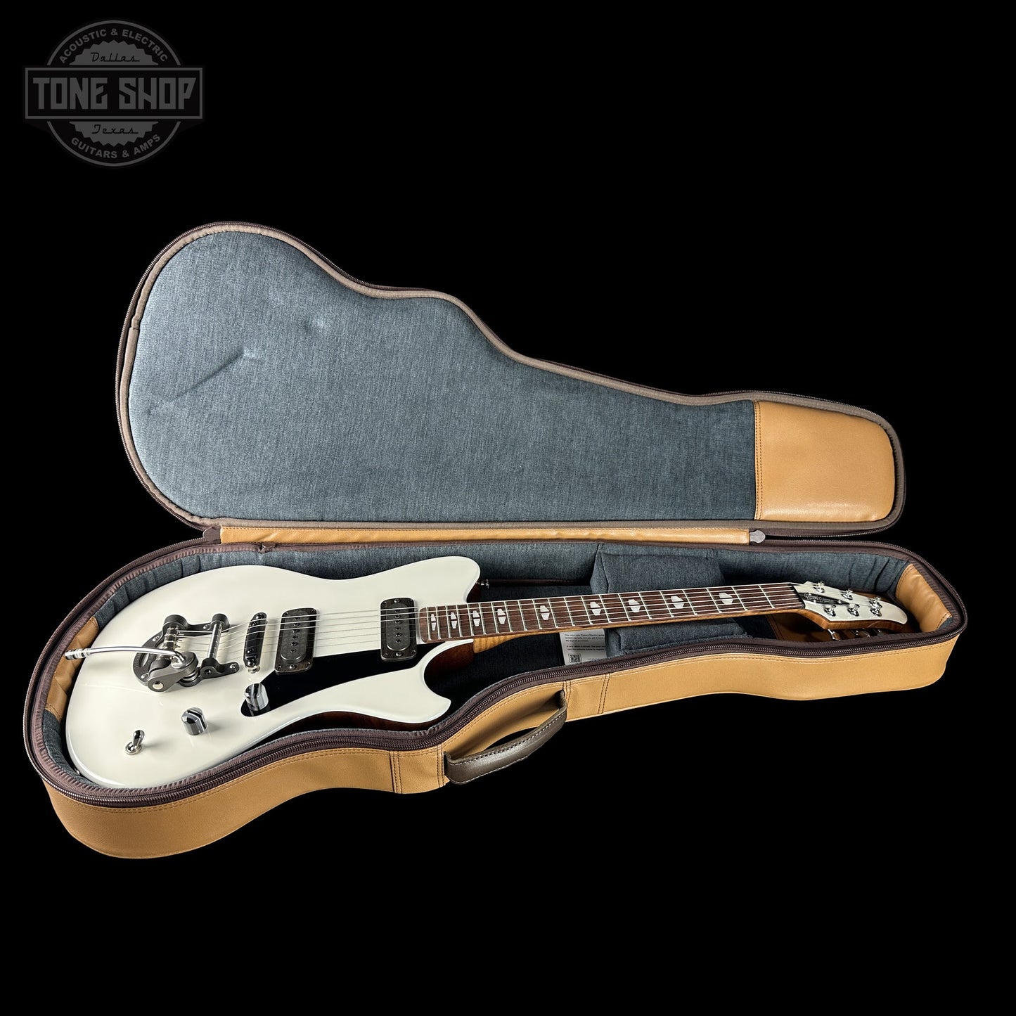 Powers Electric A-Type Pearl White FF42 Anodized Camtail Matching Headstock w/softcase B279