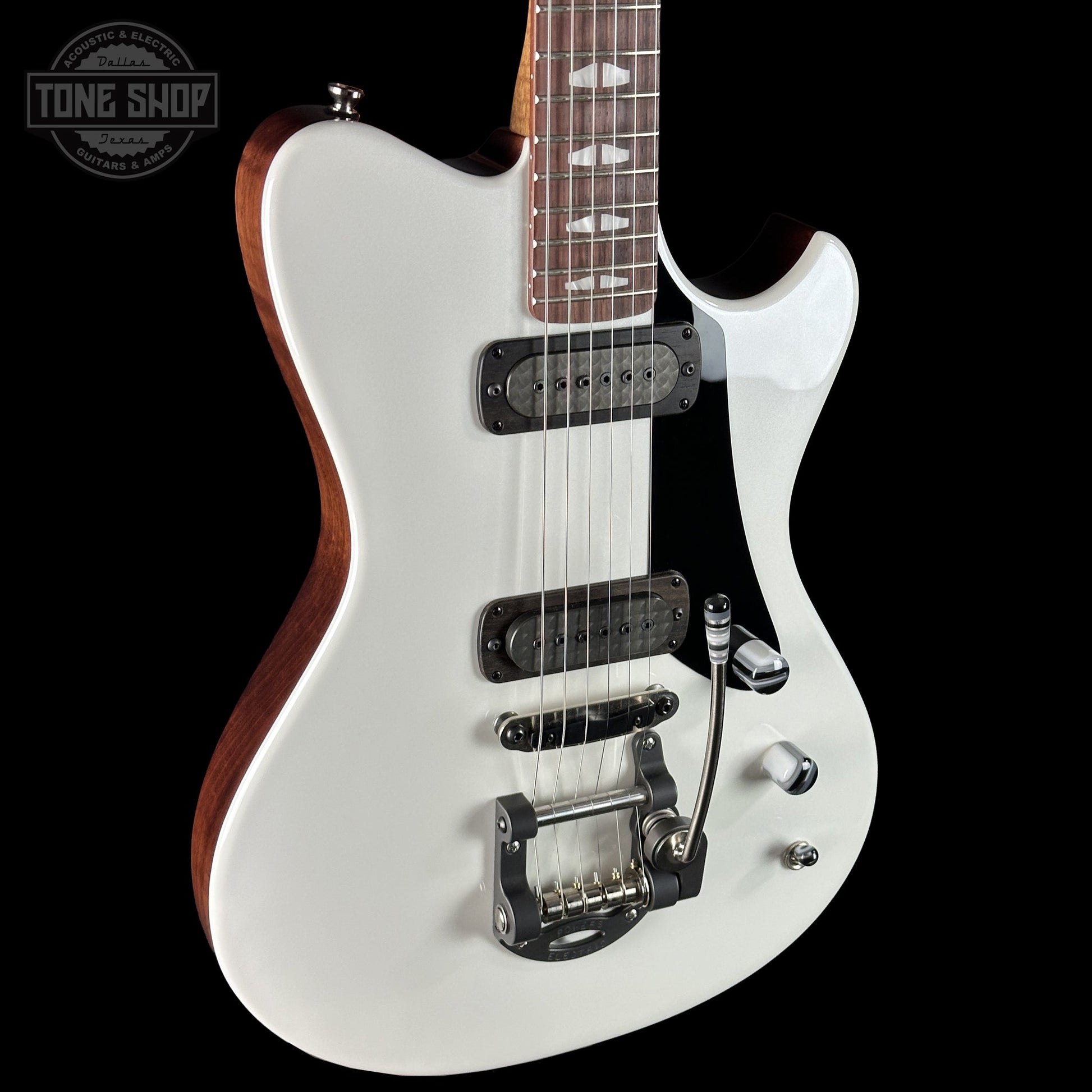Powers Electric A-Type Pearl White FF42 Anodized Camtail Matching Headstock w/softcase B279