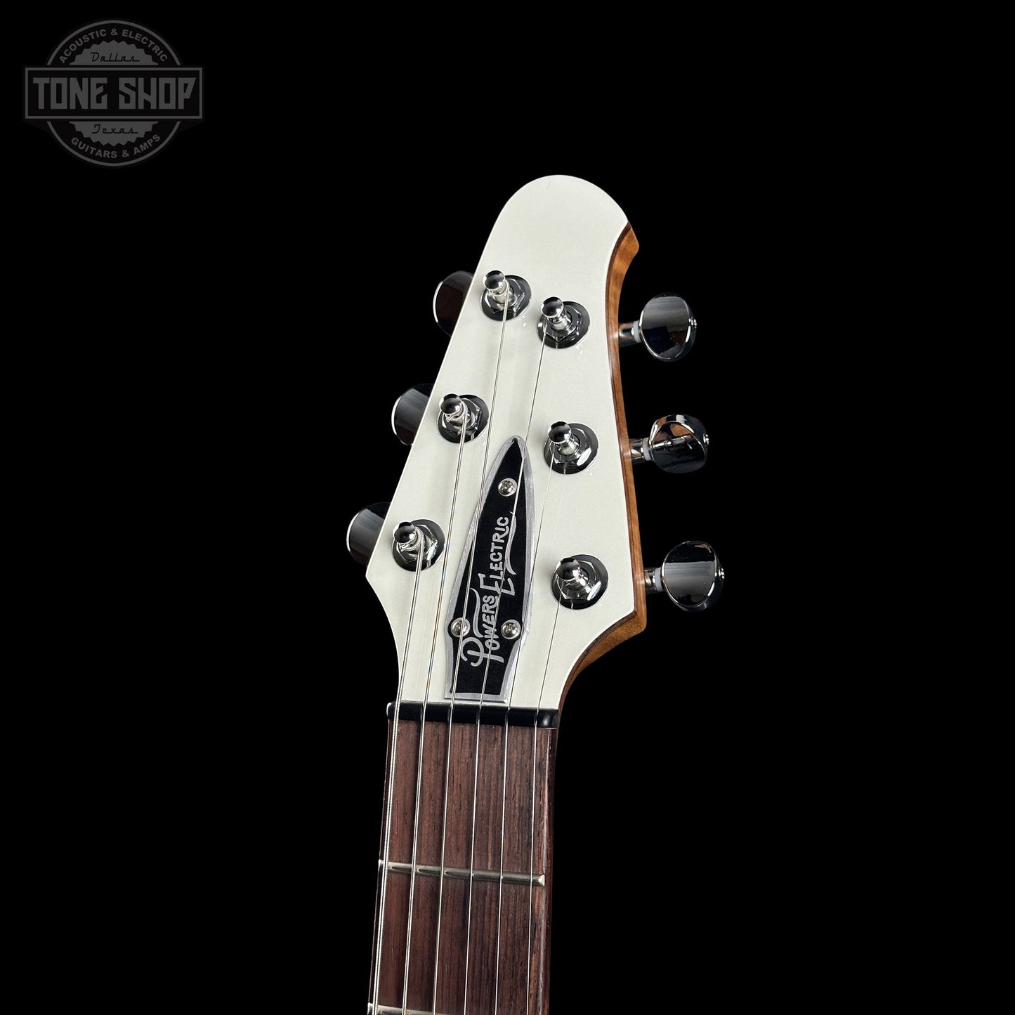 Powers Electric A-Type Pearl White FF42 Anodized Camtail Matching Headstock w/softcase B279