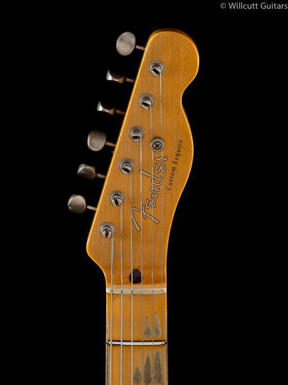 Fender Custom Shop Roasted Pine Double Esquire Custom Thinline Silver Sparkle