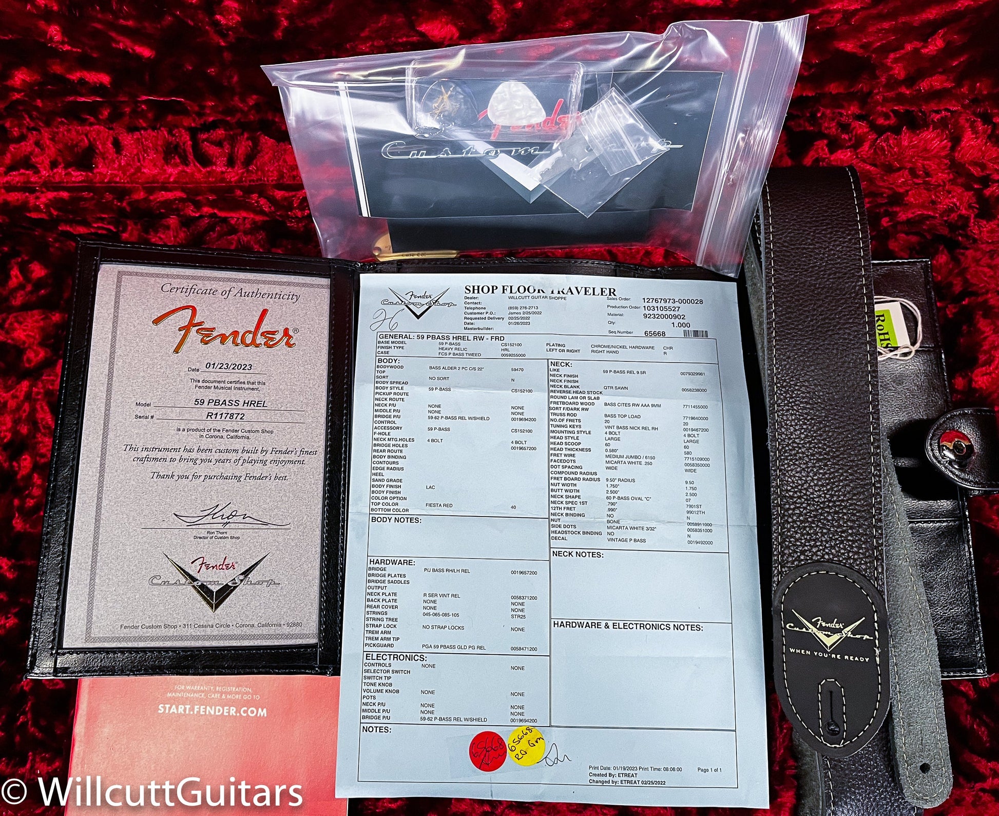 Fender Custom Shop 1959 Precision Bass Heavy Relic Fiesta Red (872)