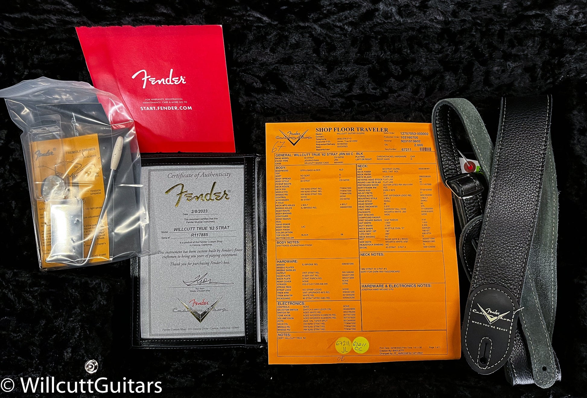 Fender Custom Shop Willcutt True '62 Stratocaster Journeyman Relic Black 60s Oval C (885)