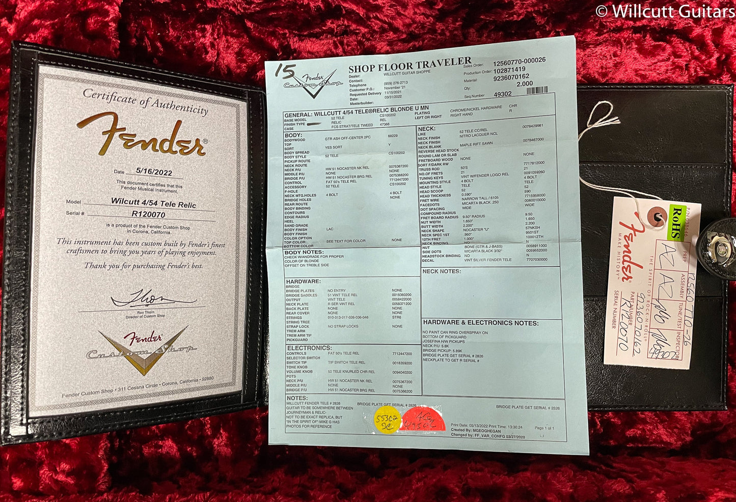 Fender Custom Shop 4/54 Blackguard Tele Blonde Willcutt Limited Nocaster "U"  (070)