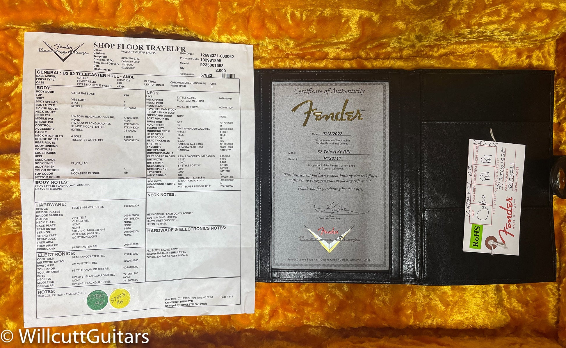 Fender Custom Shop 52 Telecaster Heavy Relic Aged Nocaster Blonde (711)