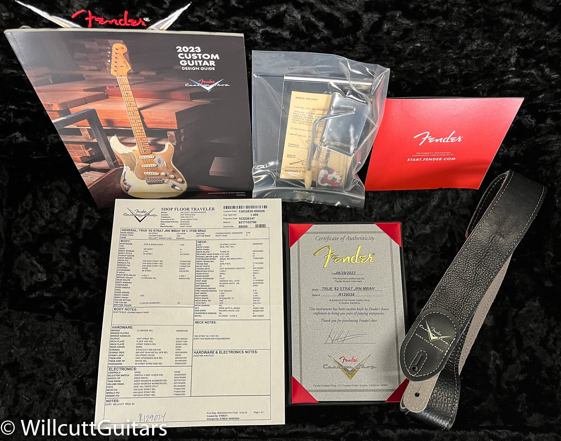 Fender Custom Shop Masterbuilt Andy Hicks True '62 Strat Journeyman Relic 3-Tone Sunburst Brazilian (034)