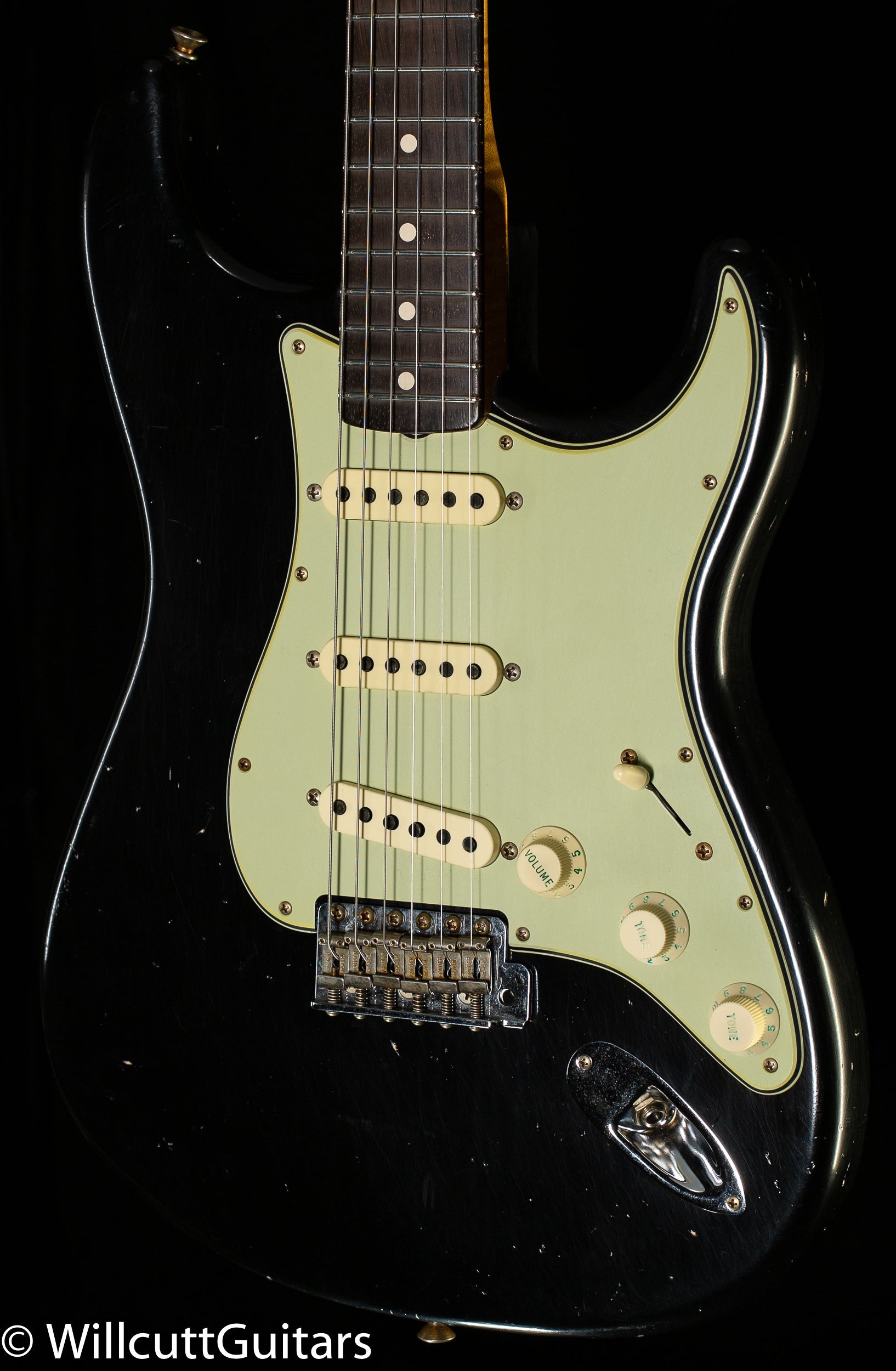 Fender Custom Shop Masterbuilt Dennis Galuzska True '62 Strat Journeyman Relic Black Brazilian 59 C (084)