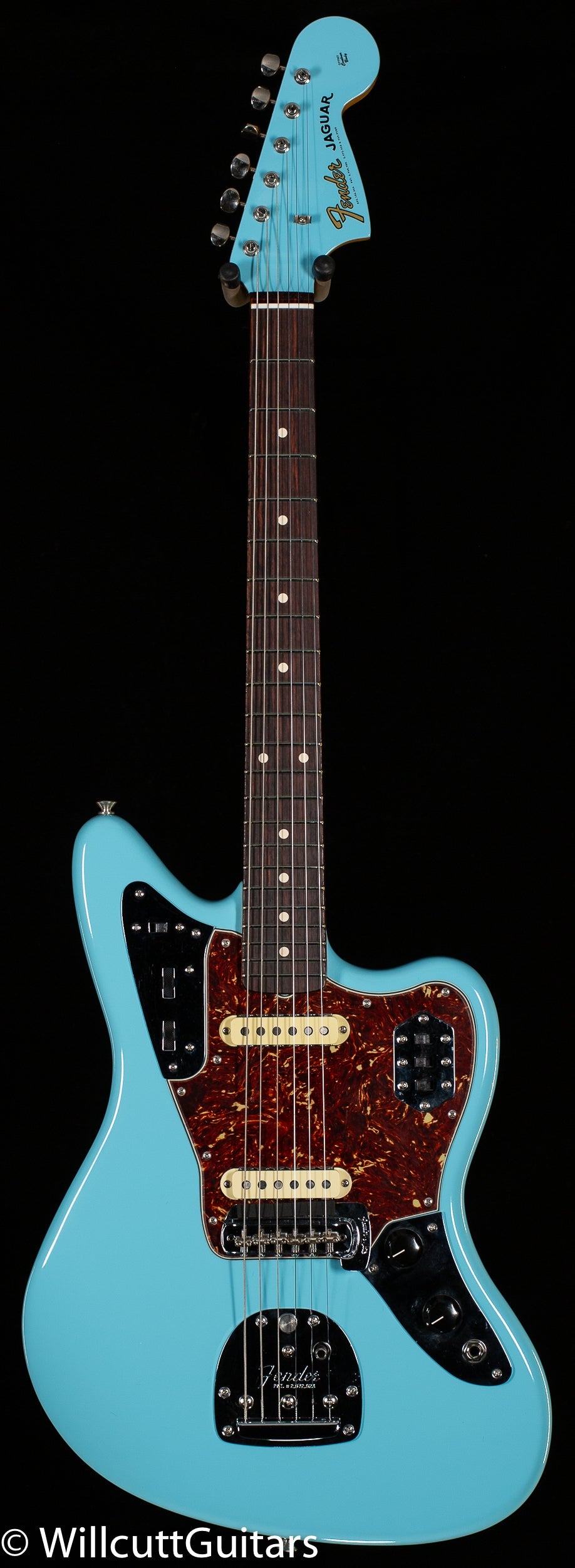 Fender Custom Shop 1962 Jaguar Time Capsule Finish Painted Head Cap Daphne Blue (137)