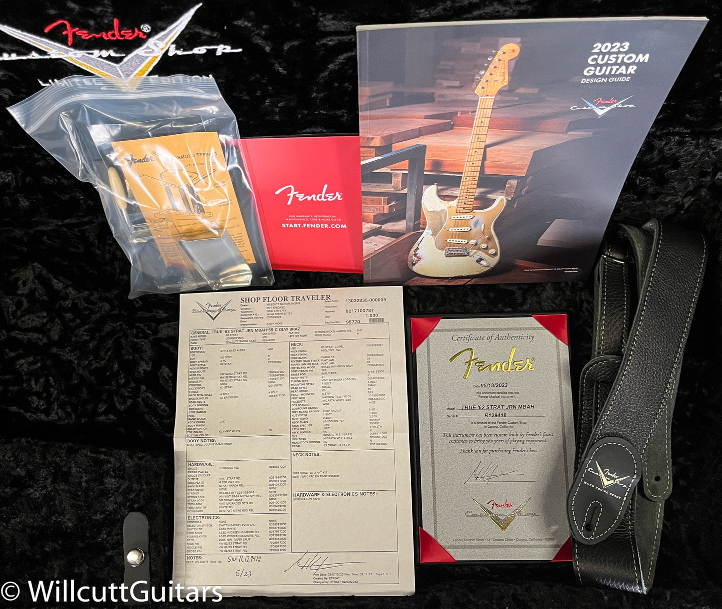 Fender Custom Shop Masterbuilt Andy Hicks True '62 Stratocaster Journeyman Relic Olympic White Brazilian 59 C  (418)