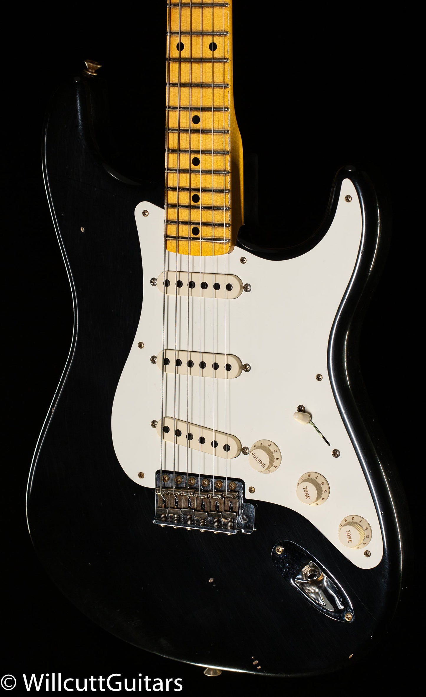 Fender Custom Shop 1955 Stratocaster Journeyman Relic Black Josefina Pickups (634)