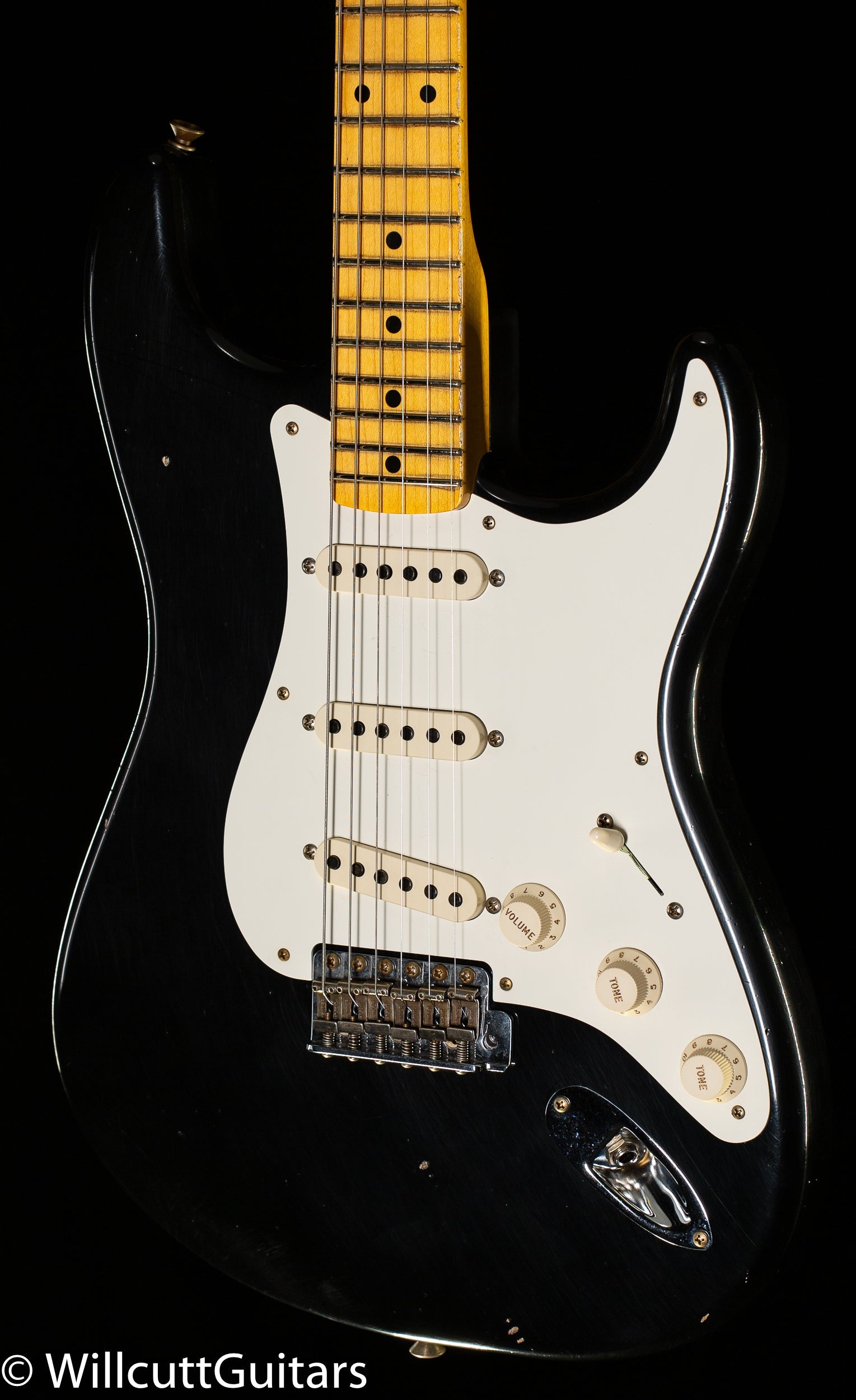 Fender Custom Shop 1955 Stratocaster Journeyman Relic Black Josefina Pickups (634)