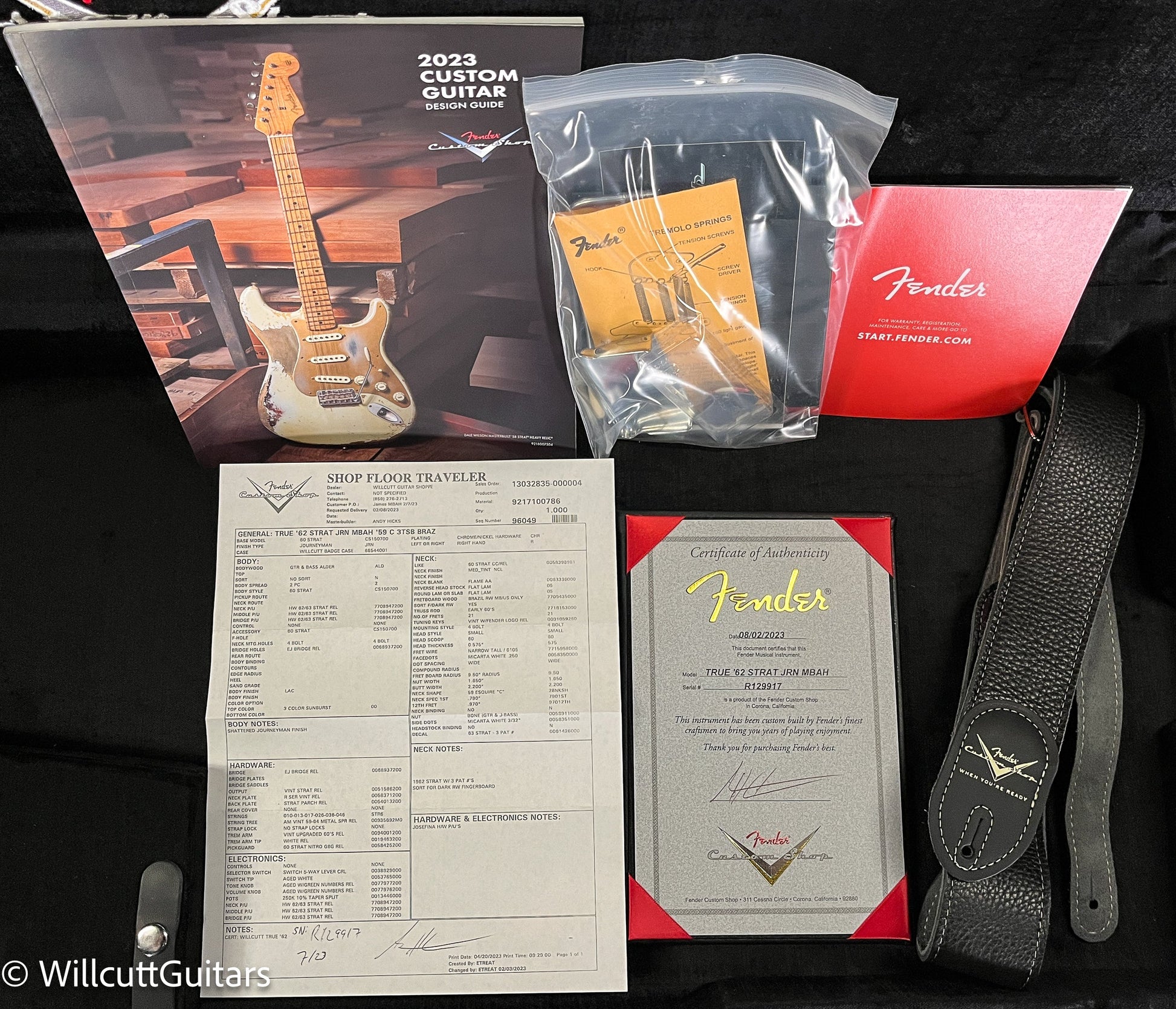 Fender Custom Shop Masterbuilt Andy Hicks True '62 Strat Journeyman Relic 3-Tone Sunburst Brazilian (917)