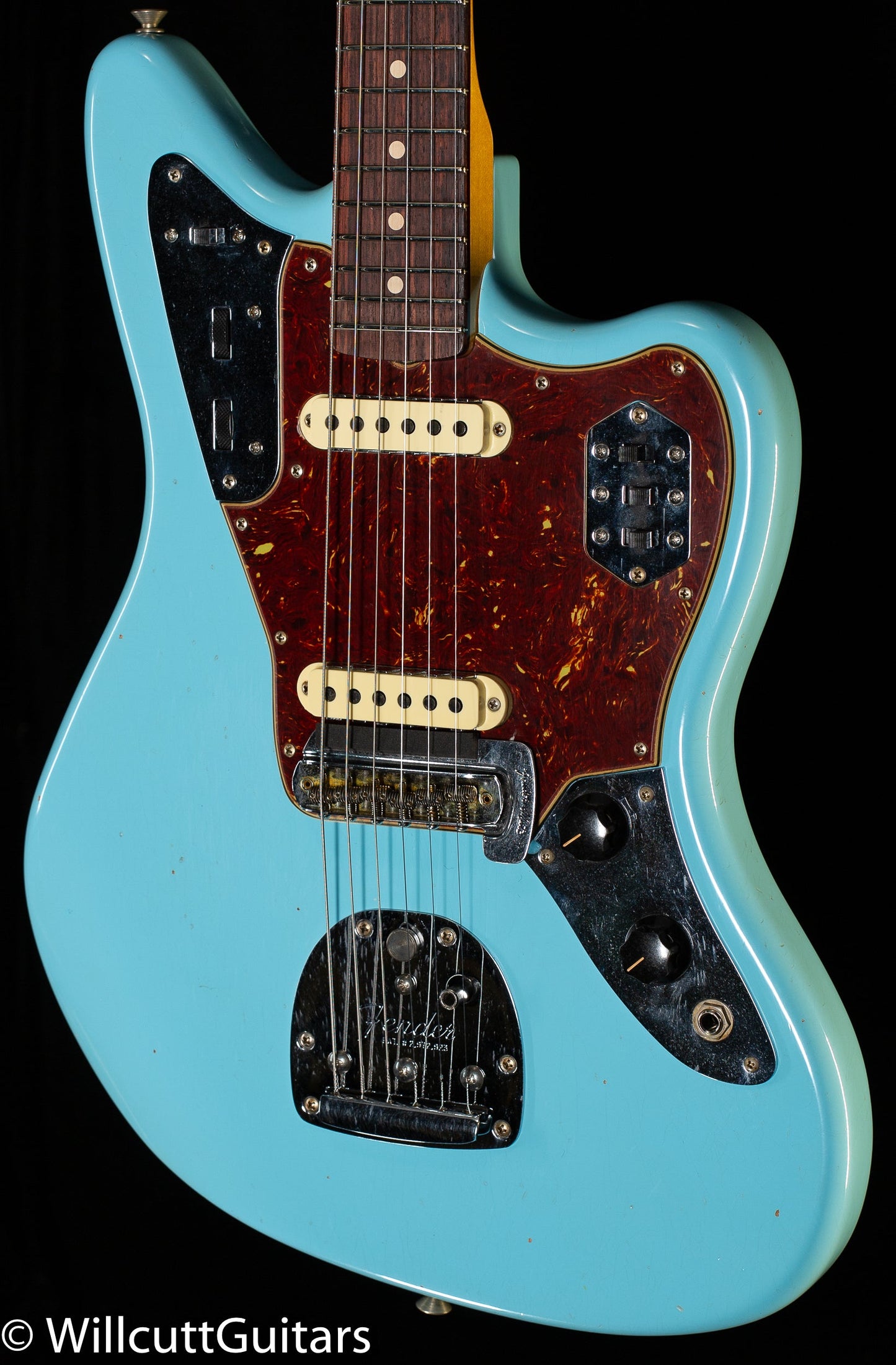 Fender Custom Shop 1962 Jaguar Journeyman Relic Painted Head Cap Daphne Blue (028)