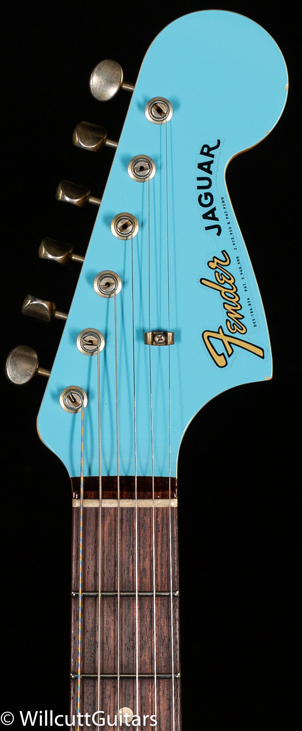 Fender Custom Shop 1962 Jaguar Journeyman Relic Painted Head Cap Daphne Blue (028)