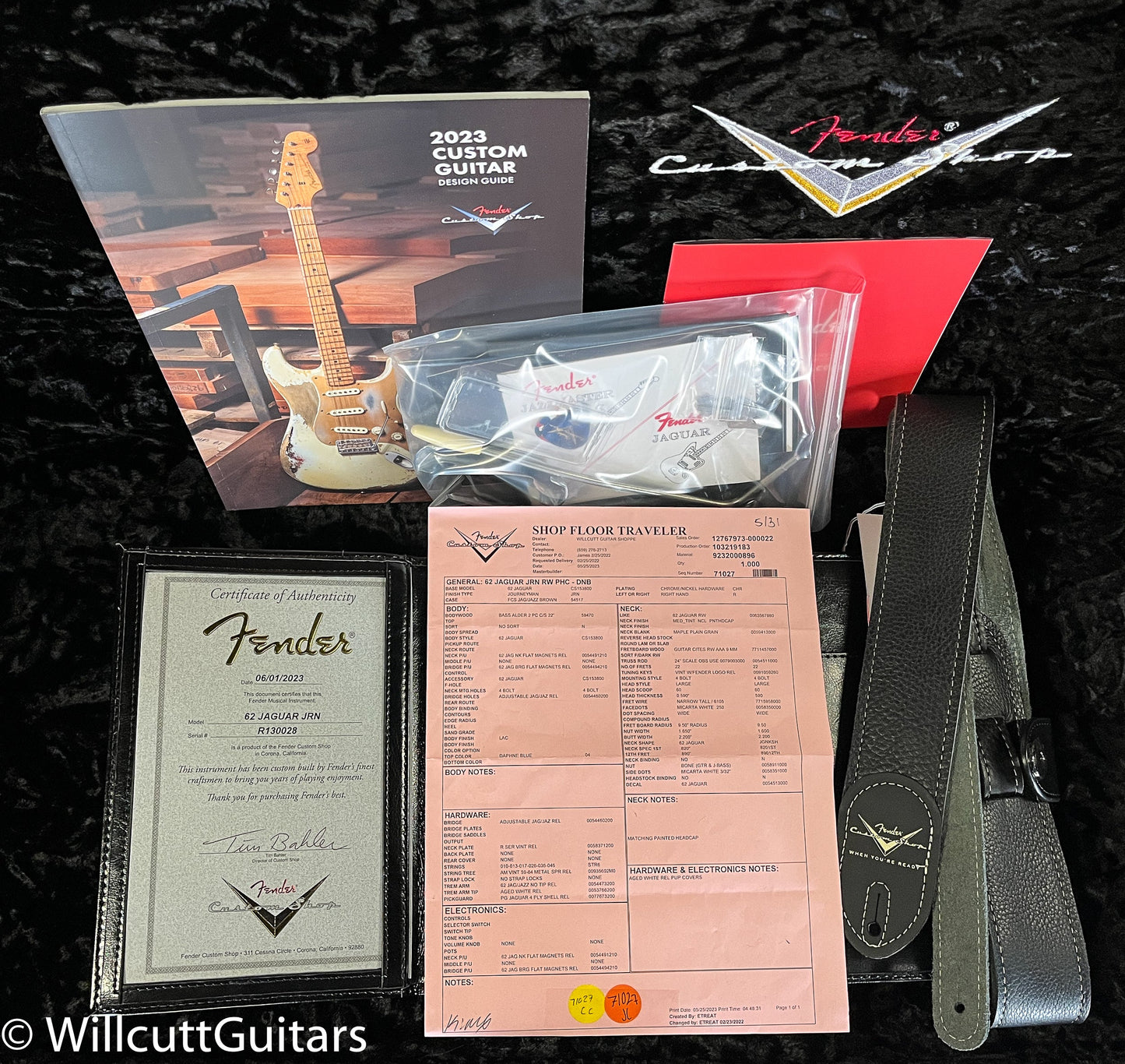 Fender Custom Shop 1962 Jaguar Journeyman Relic Painted Head Cap Daphne Blue (028)