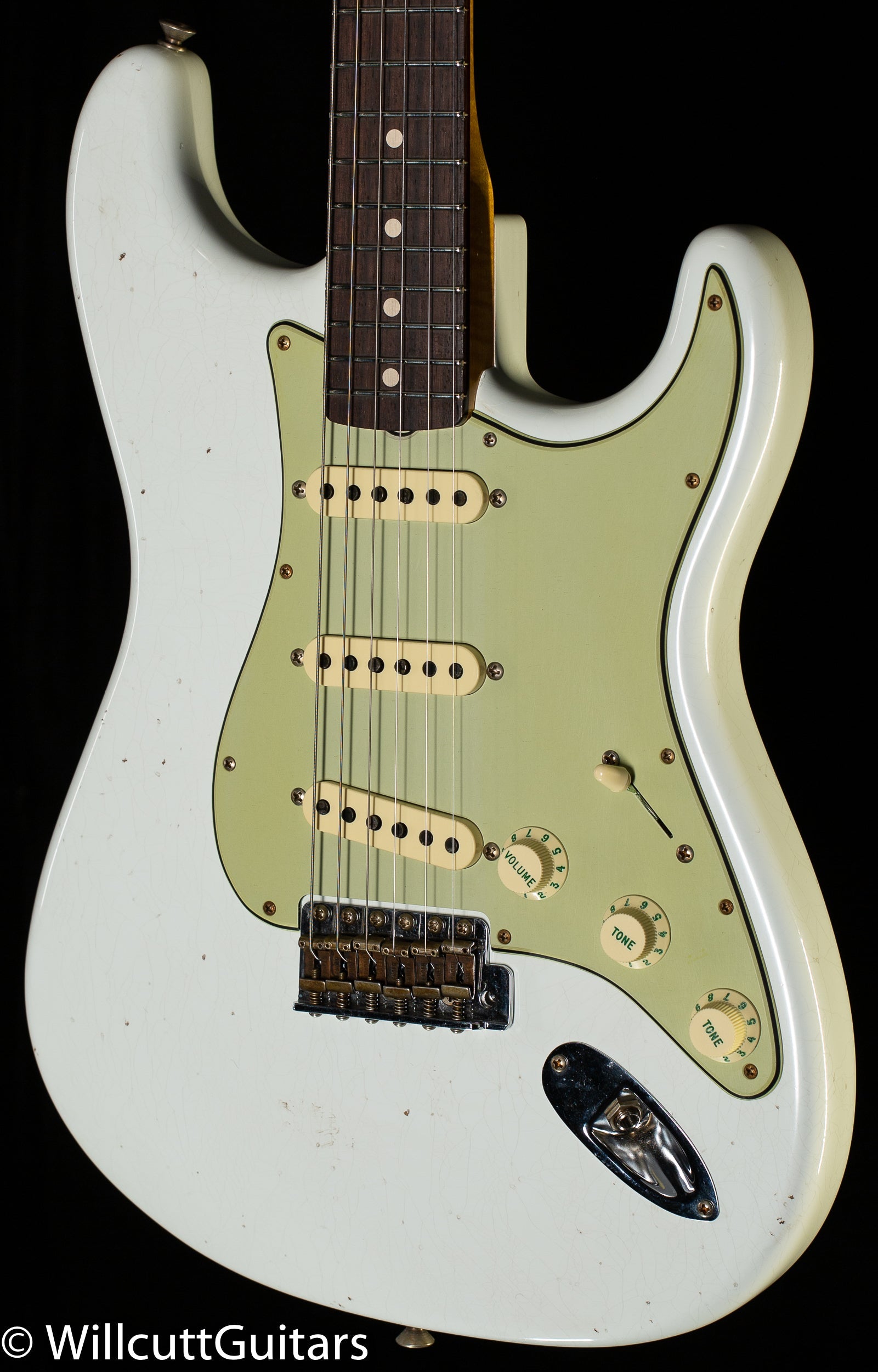 Fender Custom Shop Willcutt True '62 Stratocaster Journeyman Relic Olympic White 60s Oval C (690)