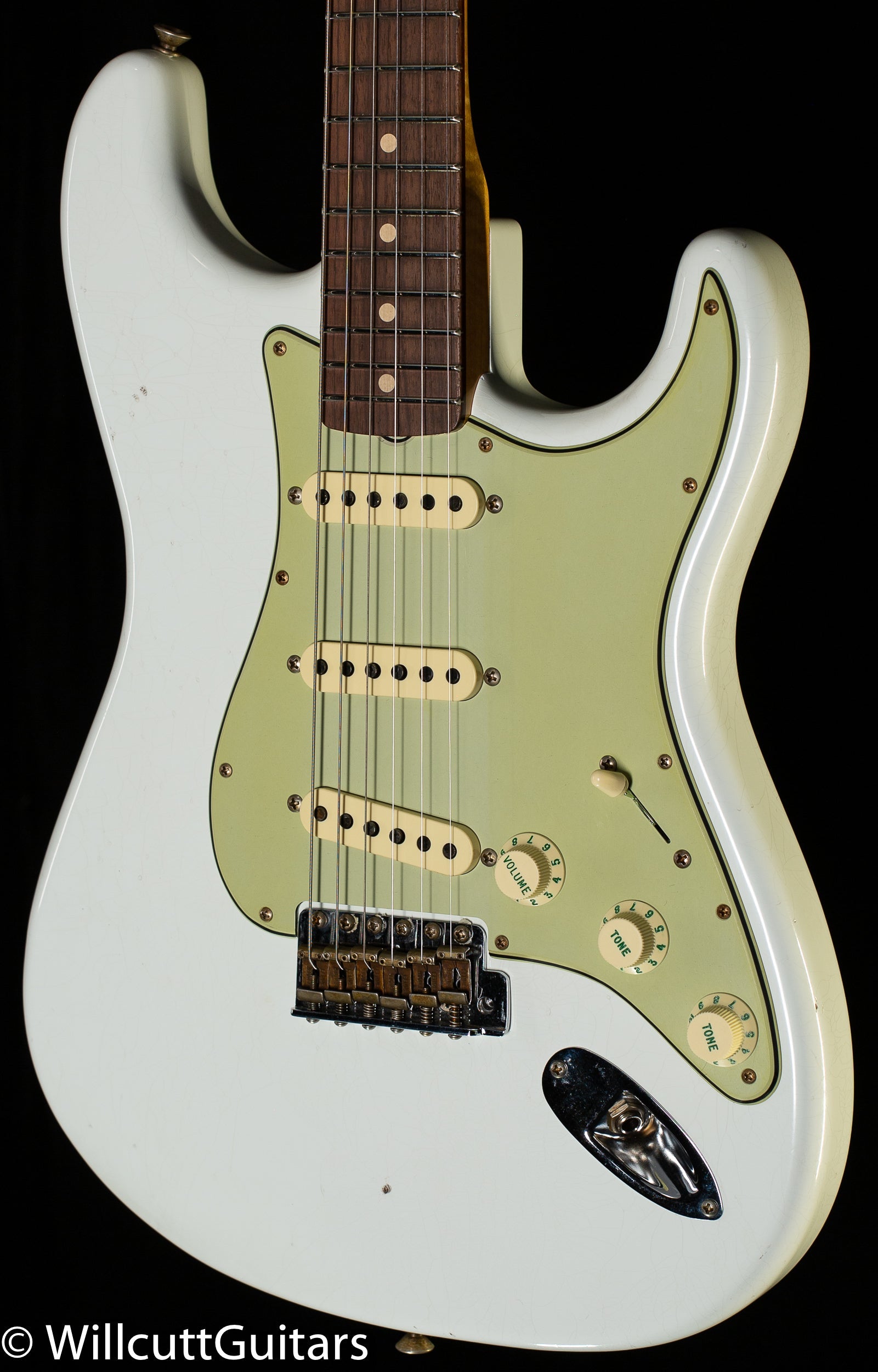 Fender Custom Shop Willcutt True '62 Stratocaster Journeyman Relic Olympic White 60s Oval C (699)