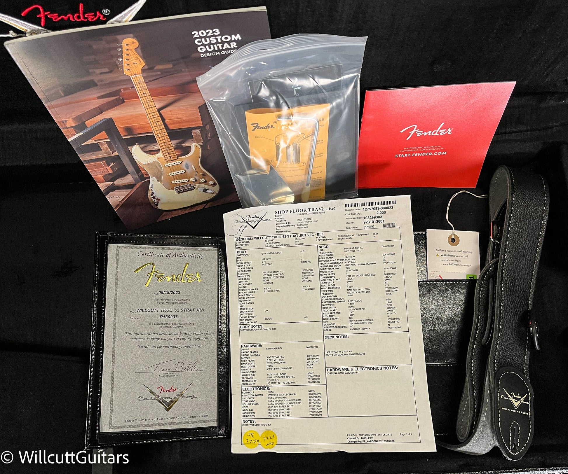 Fender Custom Shop Willcutt True '62 Stratocaster Journeyman Relic Black 59 C (937)