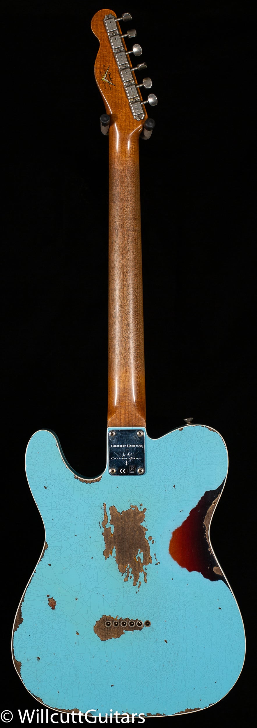 Fender Custom Shop LTD CuNiFe Roasted Telecaster Custom Heavy Relic Aged Daphne Blue over 3-Tone Sunburst (095)
