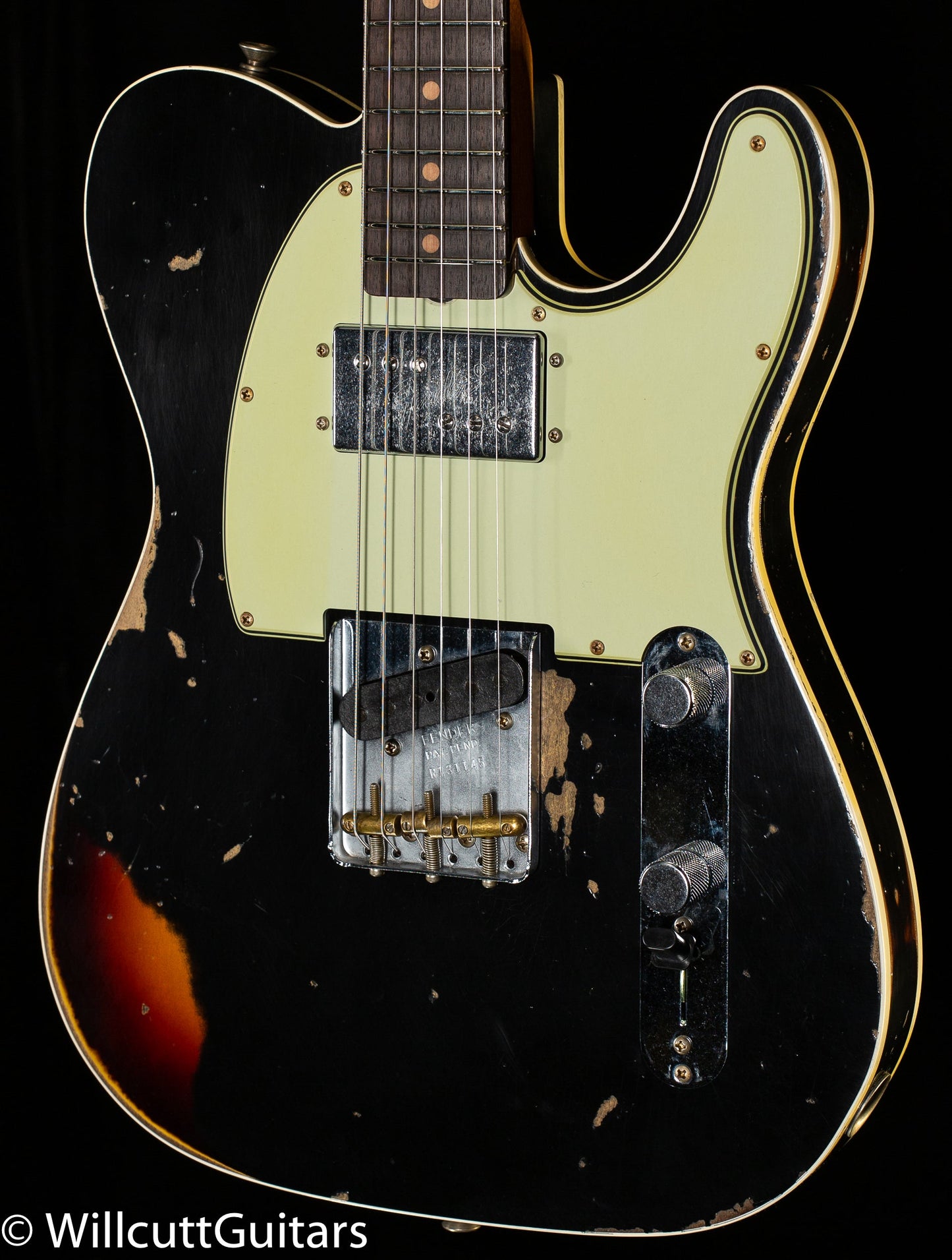 Fender Custom Shop LTD CuNiFe Telecaster Custom Heavy Relic Aged Black Over 3-Tone Sunburst (145)