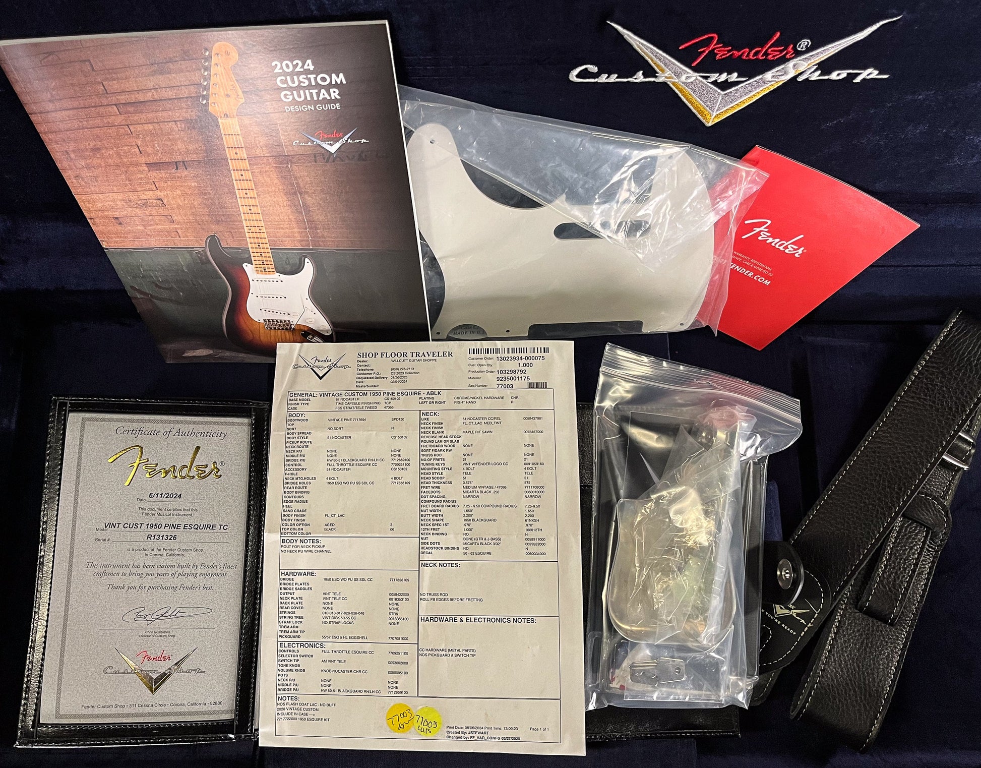 Fender Custom Shop Vintage Custom 1950 Pine Esquire Aged Black (326)