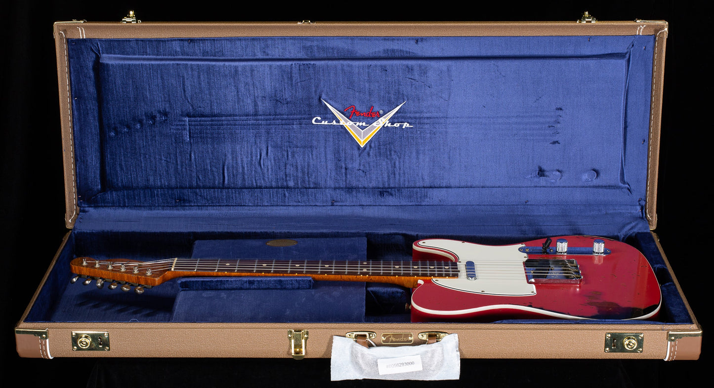 Fender Custom Shop Masterbuilt Dennis Galuzka 1960 Tele Custom Relic Fiesta Red/3-Tone Sunburst(549)