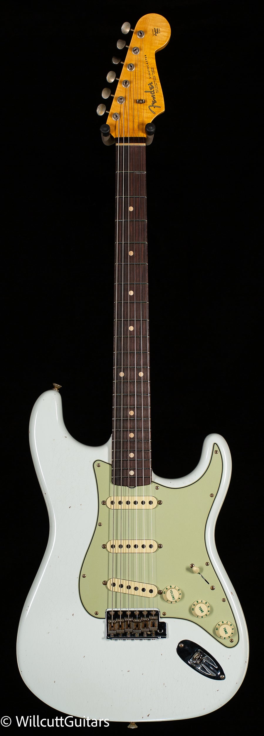 Fender Custom Shop Willcutt True '62 Stratocaster Journeyman Relic Olympic White 59 C (423)
