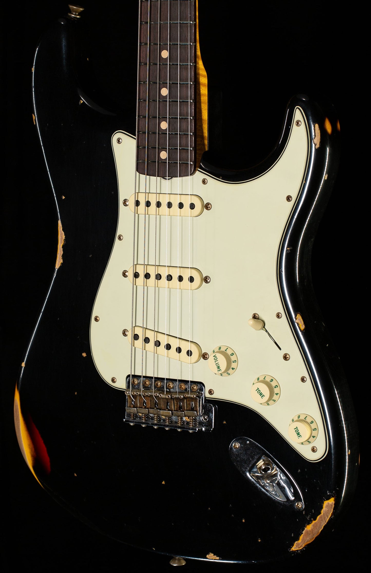 Fender Custom Shop Willcutt True '62 Stratocaster Journeyman Relic Black over 3TS '59 C (492)