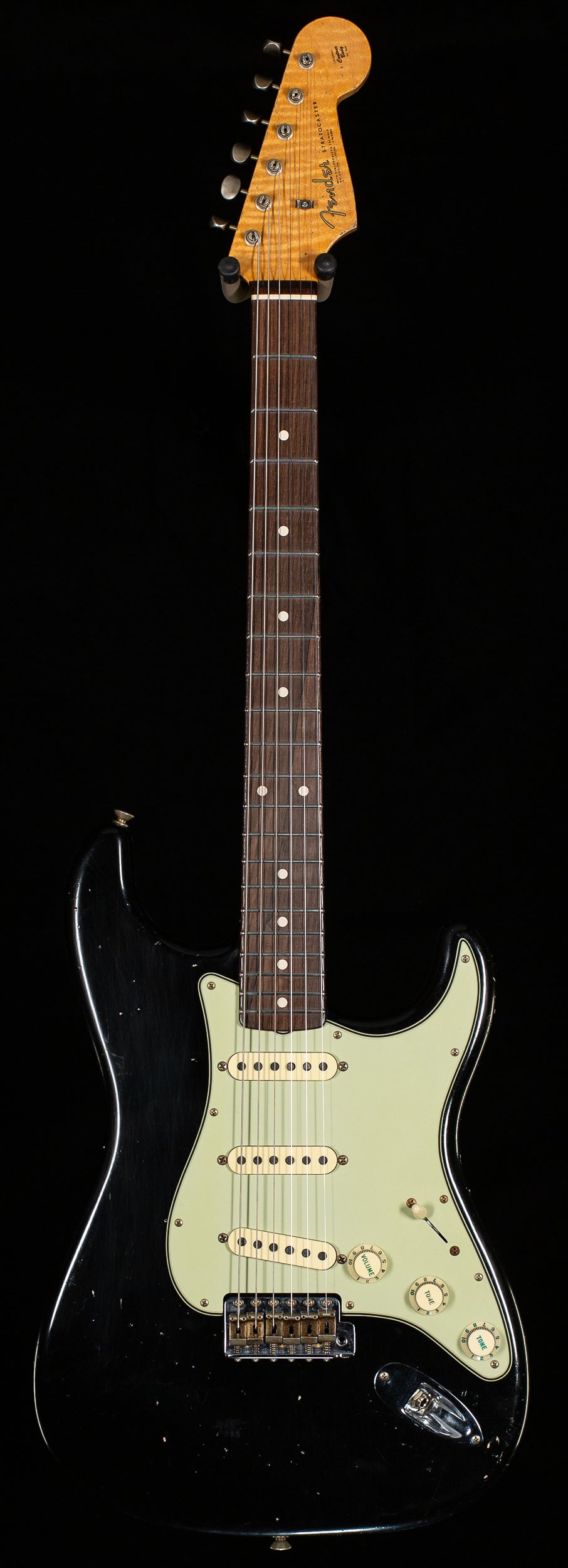 Fender Custom Shop Masterbuilt Dennis Galuzska True '62 Strat Journeyman Relic Black Brazilian 59 C (950)