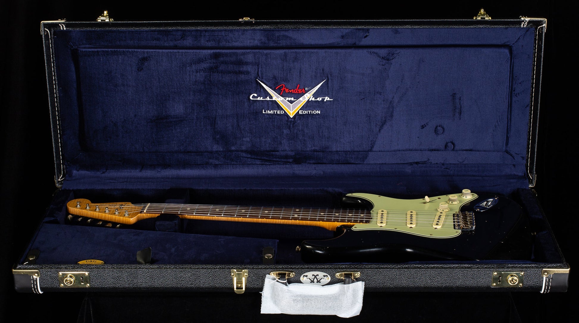 Fender Custom Shop Masterbuilt Dennis Galuzska True '62 Strat Journeyman Relic Black Brazilian 59 C (950)