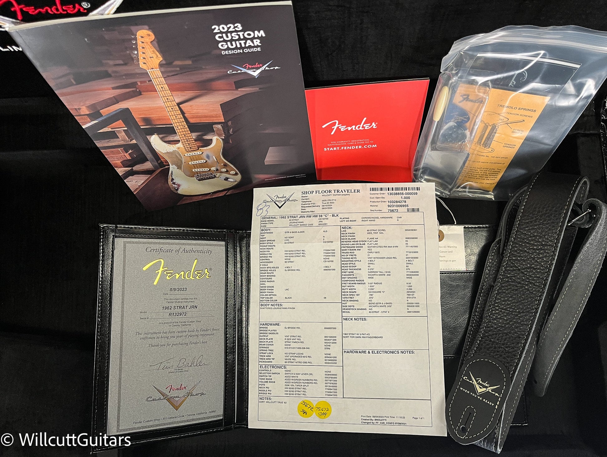 Fender Custom Shop 1962 STRAT JRN RW HW 59 "C" - BLK (972)
