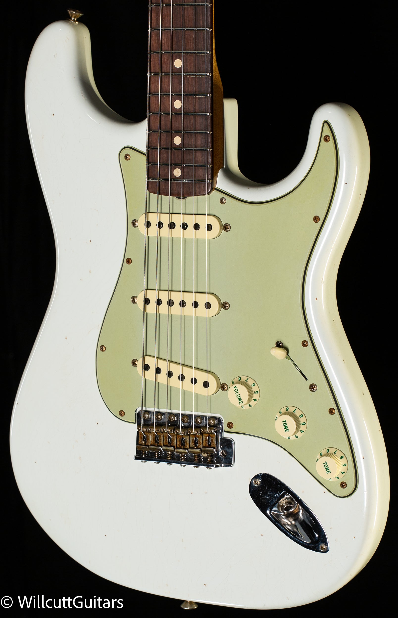 Fender Custom Shop Willcutt True '62 Stratocaster Journeyman Relic Olympic White 59 C (388)