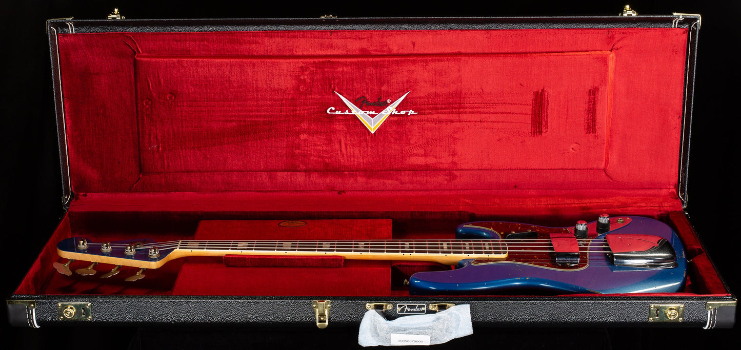 Fender Custom Shop Masterbuilt Jason Smith 1961 Jazz Bass Journeyman Relic Lake Placid Blue Painted Matching Headstock (706)
