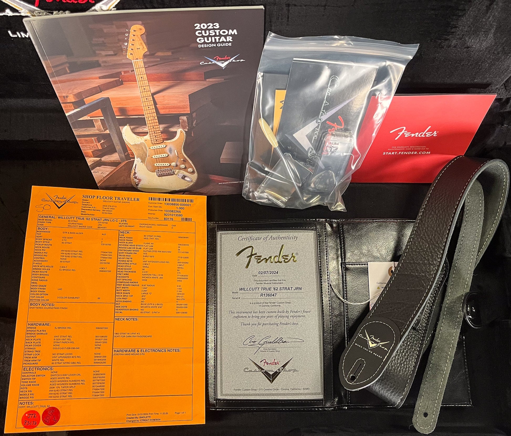 Fender Custom Shop Willcutt True '62 Stratocaster Journeyman Relic 3-Tone Sunburst Large C  (047)