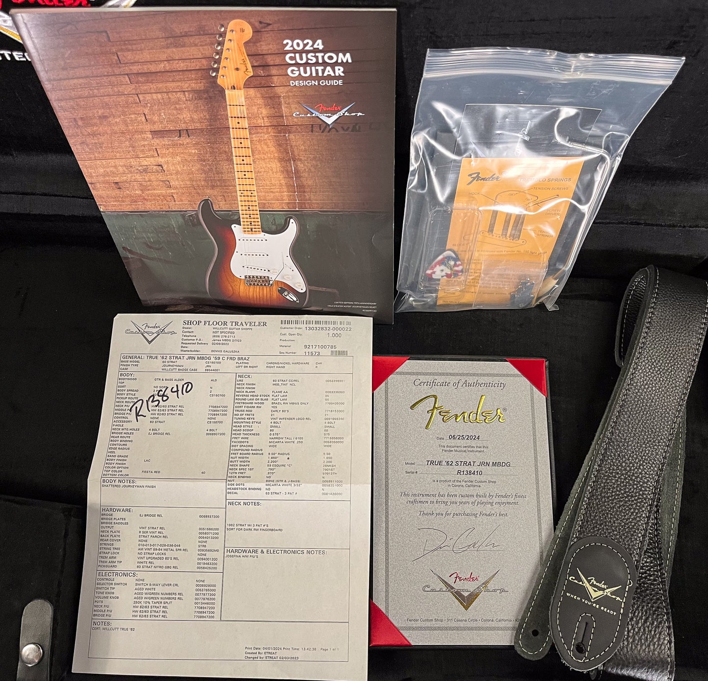 Fender Custom Shop True '62 Strat Journeyman Relic Masterbuilt Dennis Galuszka Fiesta Red Brazilian '59 C (410)
