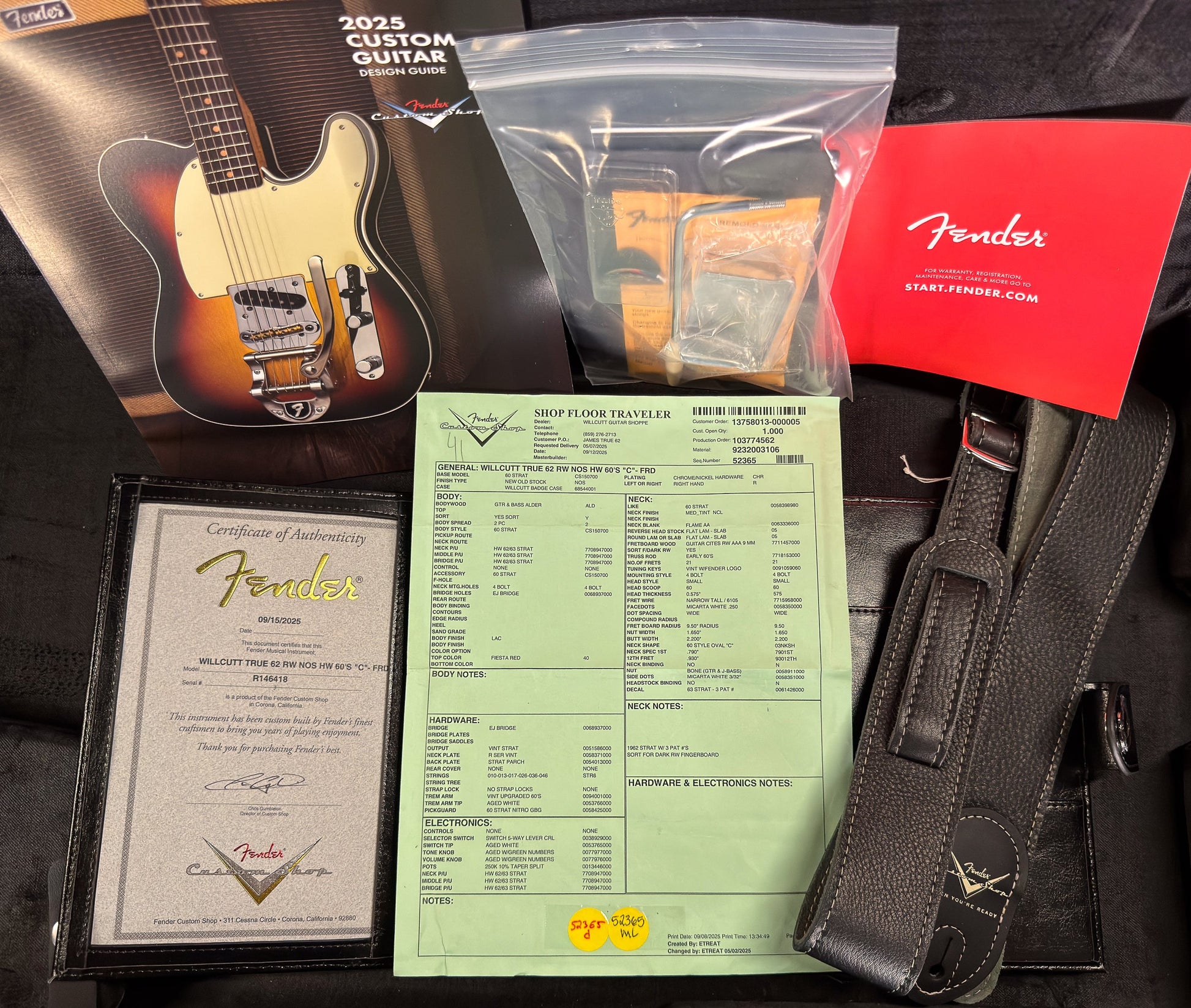 Fender Custom Shop Willcutt True '62 Stratocaster NOS Fiesta Red 60s "C" (418)