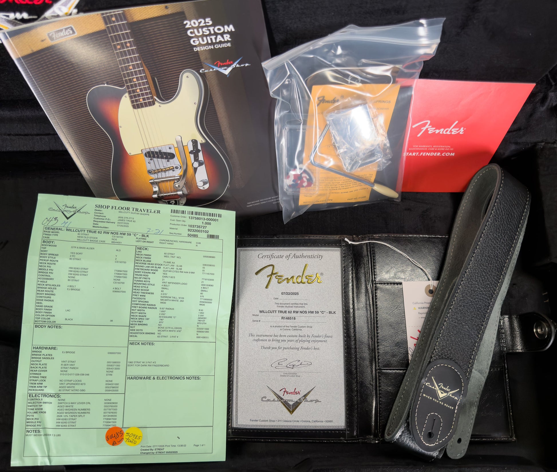 Fender Custom Shop Willcutt True '62 Stratocaster NOS Black 59 "C"  (518)
