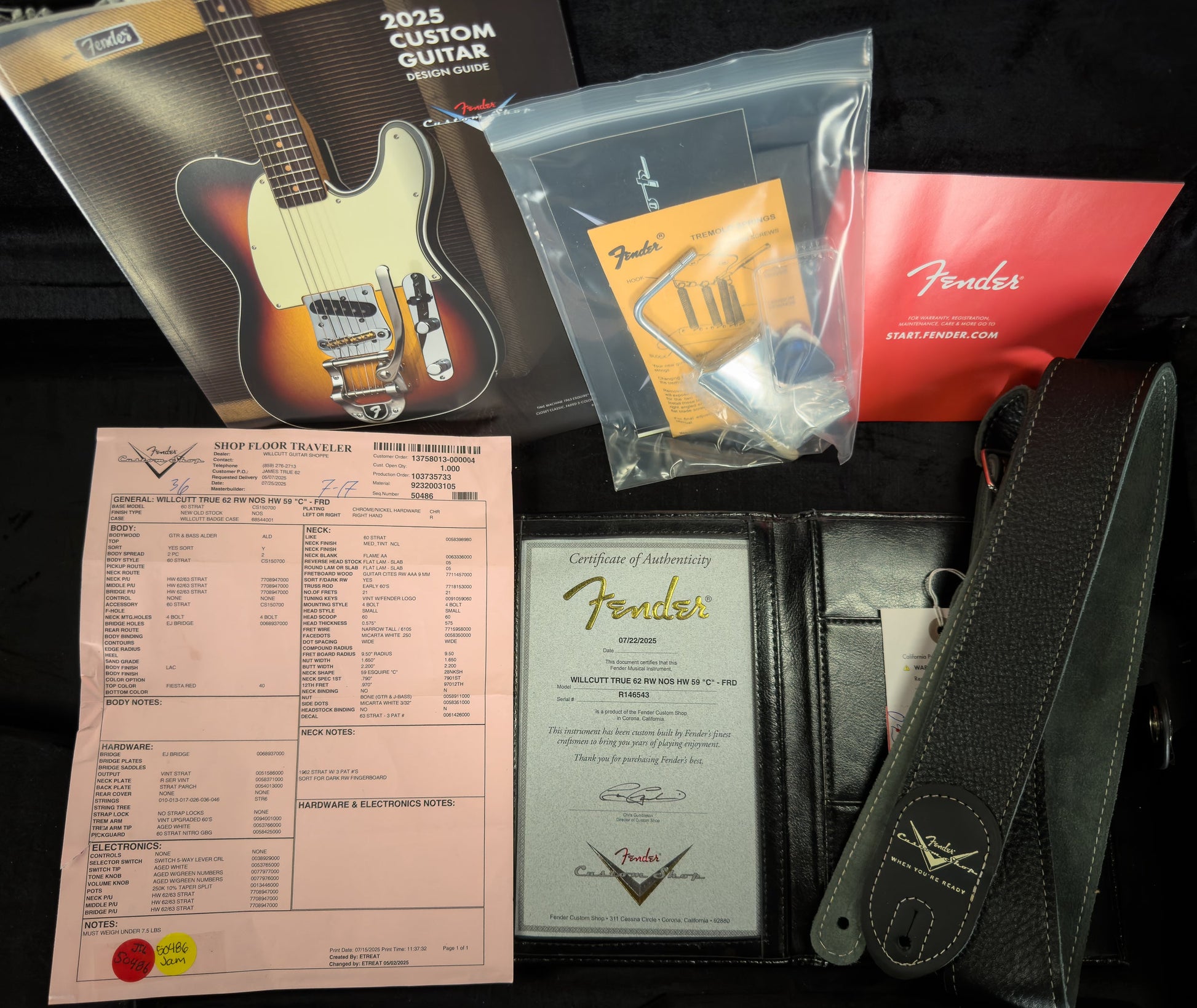 Fender Custom Shop Willcutt True '62 Stratocaster NOS Fiesta Red 59 "C"  (543)
